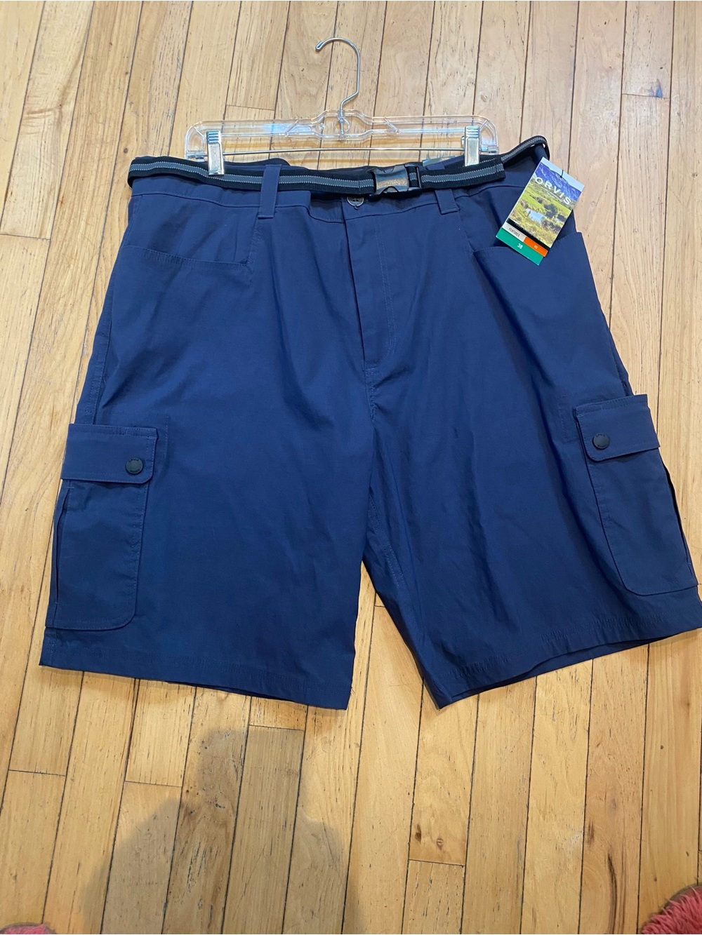 Orvis Navy Blue Cargo Shorts with Belt